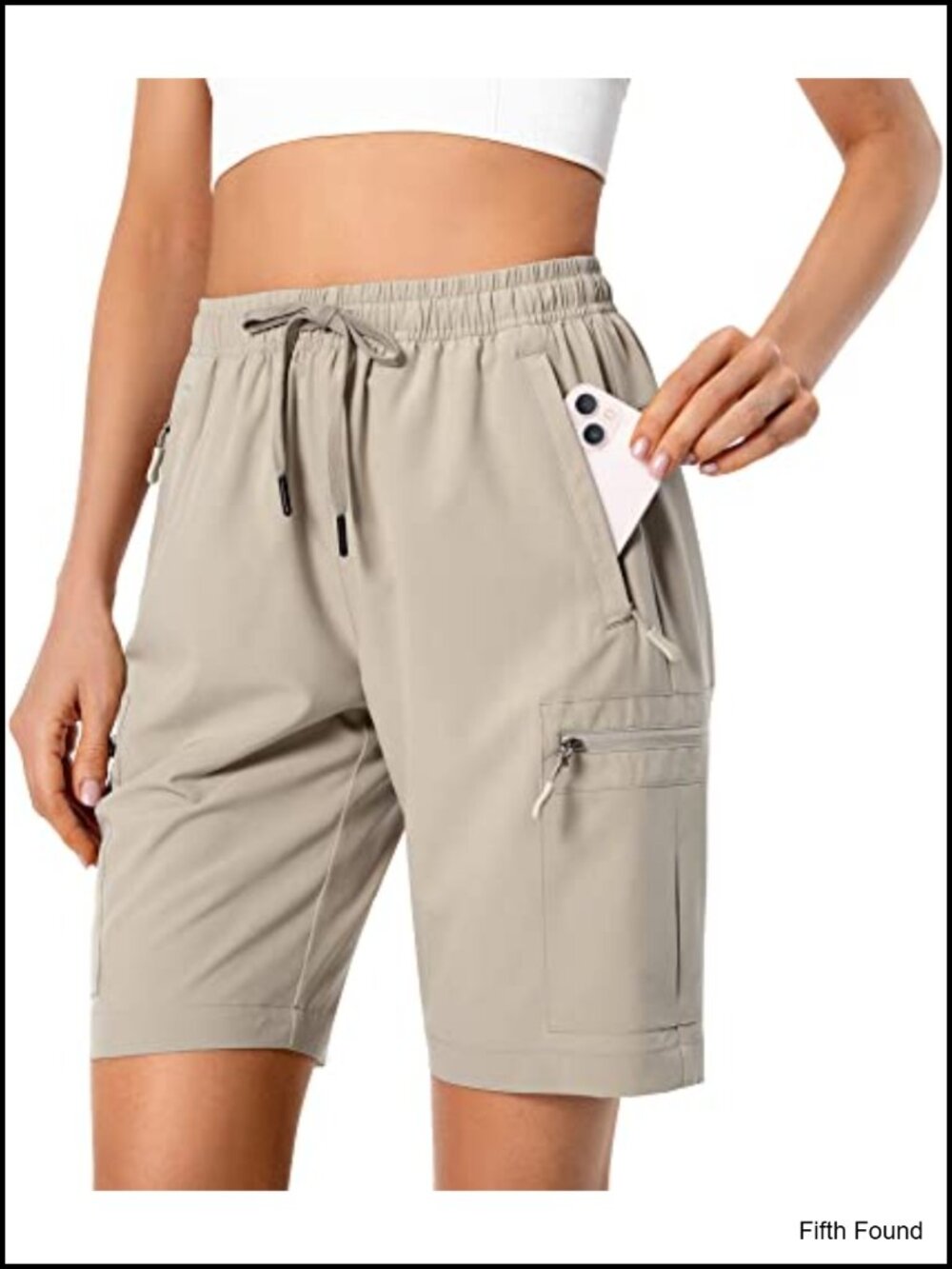 Lightweight Quick Dry Hiking Cargo Shorts Zipper Pockets 9" Inseam
